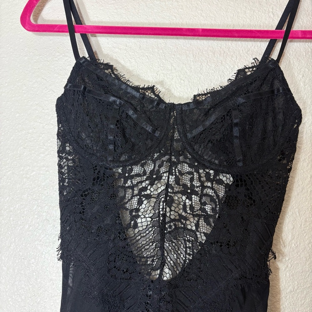 NWT Bardot Britney lace bodysuit in black Sz M - Picture 6 of 10